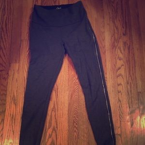 Grey Leggings with Side zipper